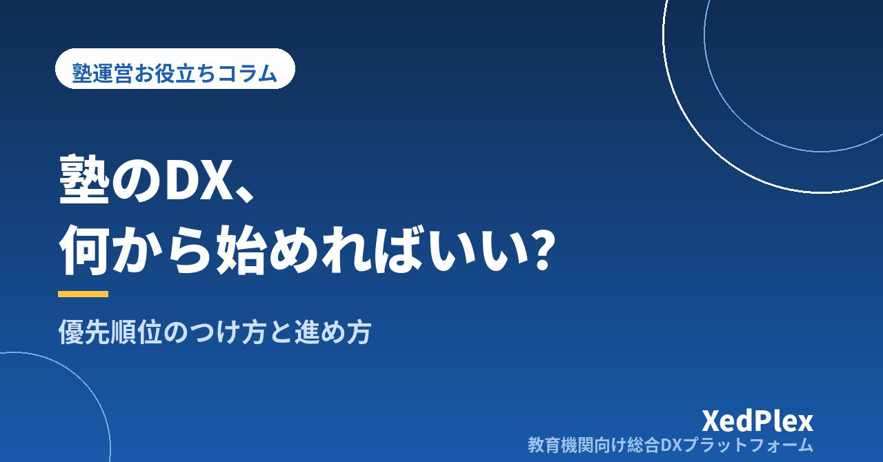 塾のDX、何から始めればいい？｜個人塾のための優先順位のつけ方と3か月の進め方